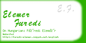 elemer furedi business card